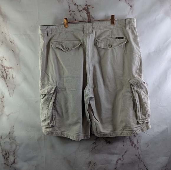 OP Shorts Men 43 Cargo Vintage Y2K Khaki Baggy Loose Canvas 10 Inch Ocean - Picture 4 of 8